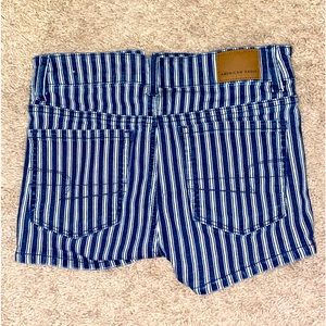 -blue and white striped American Eagle shorts